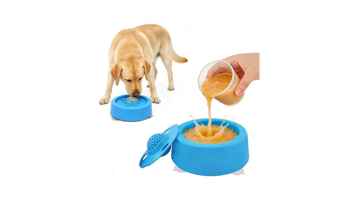 Pawbubble Slow Feeder Dog Bowls, Dog Lick Bowl With Built-in