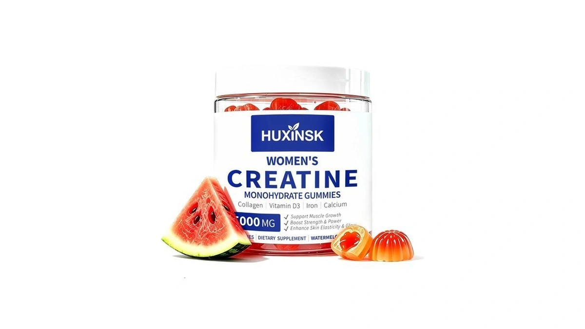 Huxinsk Creatine For Women, Creatine Monohydrate Gummies With Collagen, Calcium,