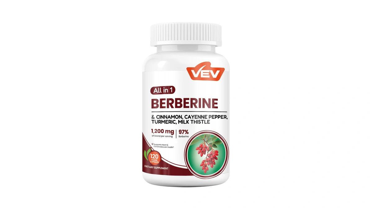 Vev Berberine Supplement With Ceylon Cinnamon, Cayenne Pepper, Turmeric, Milk