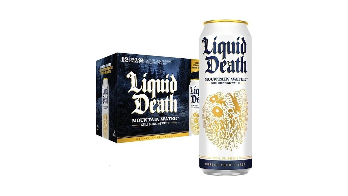 Liquid Death Still Mountain Water, Real Mountain Source, Ice-cold Cans,