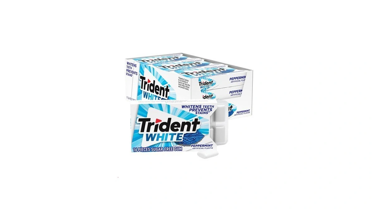 Trident White Peppermint Sugar-free Chewing Gum, 9 Packs Of 16