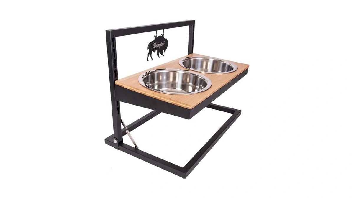 Wrangler Rope Elevated Dog Bowl Set, Stainless Steel Feeding Bowls