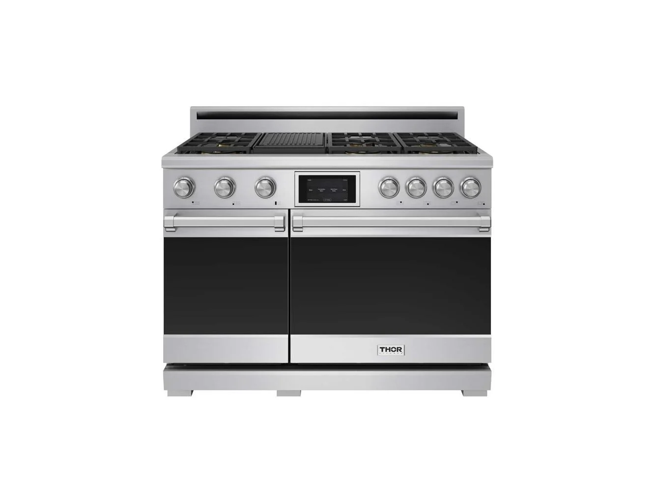 **Thor Kitchen - 48 in. Wide 7 Burner 7.6 Cu Ft. Freestanding Double Oven Dual Fuel Gas Range - Stainless Steel**