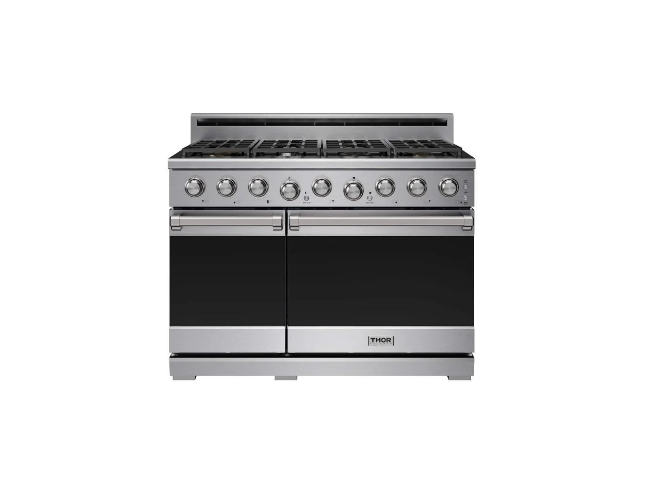 **Thor Kitchen - 48 in. Wide 7 Burner 7.6 Cu Ft. Freestanding Double Oven Gas Range with Infrared Broiler - Stainless Steel**