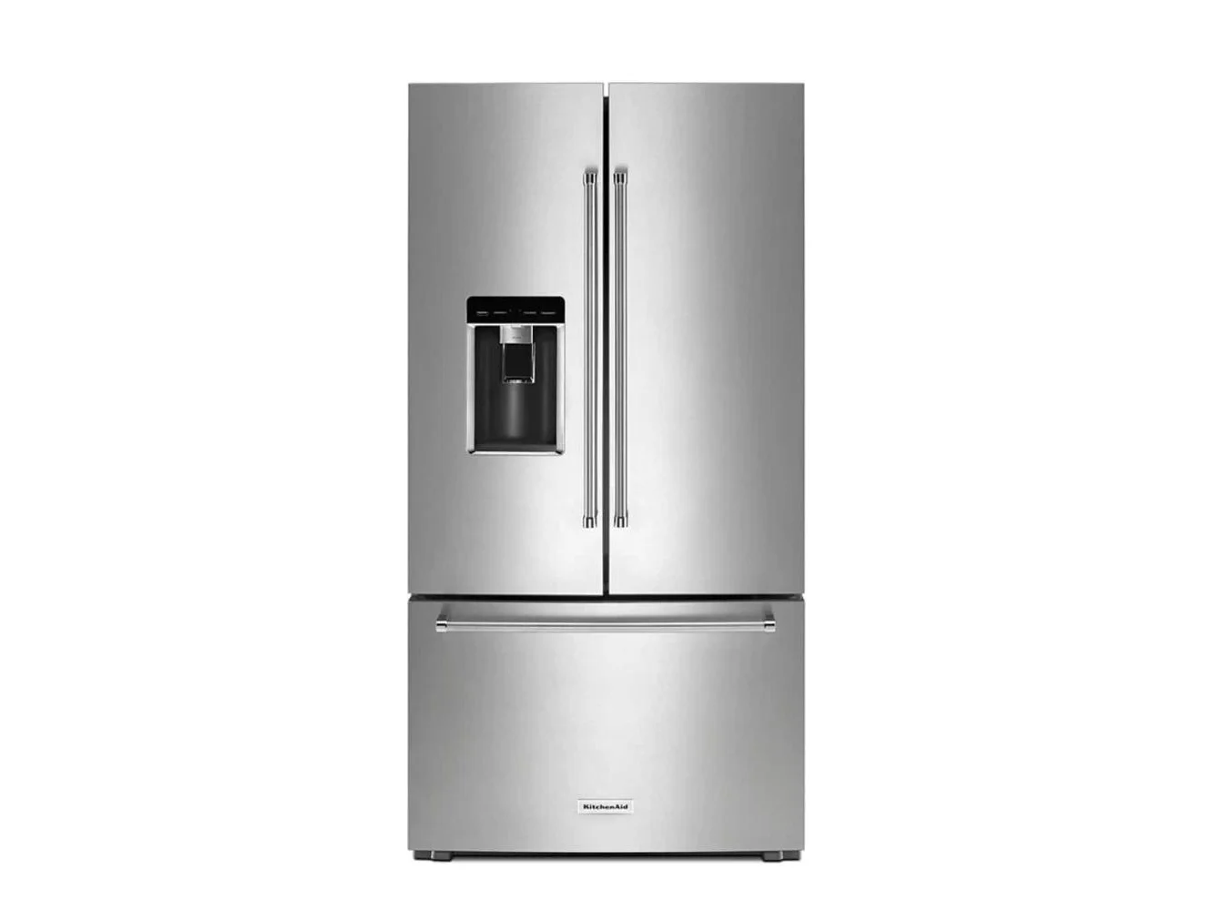 **KitchenAid - 36 in. Wide 23.8 cu. ft. Counter-Depth French Door Platinum Interior Refrigerator with PrintShield Finish - Stainless Steel with PrintShieldâ„¢ Finish**