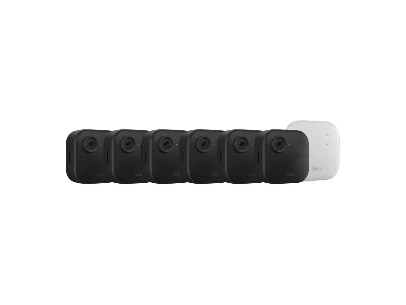 **Blink - Outdoor 4 XR — Wireless security camera with extended range, up to 400 feet. Sync Module XR included — 6 Cameras - Black**