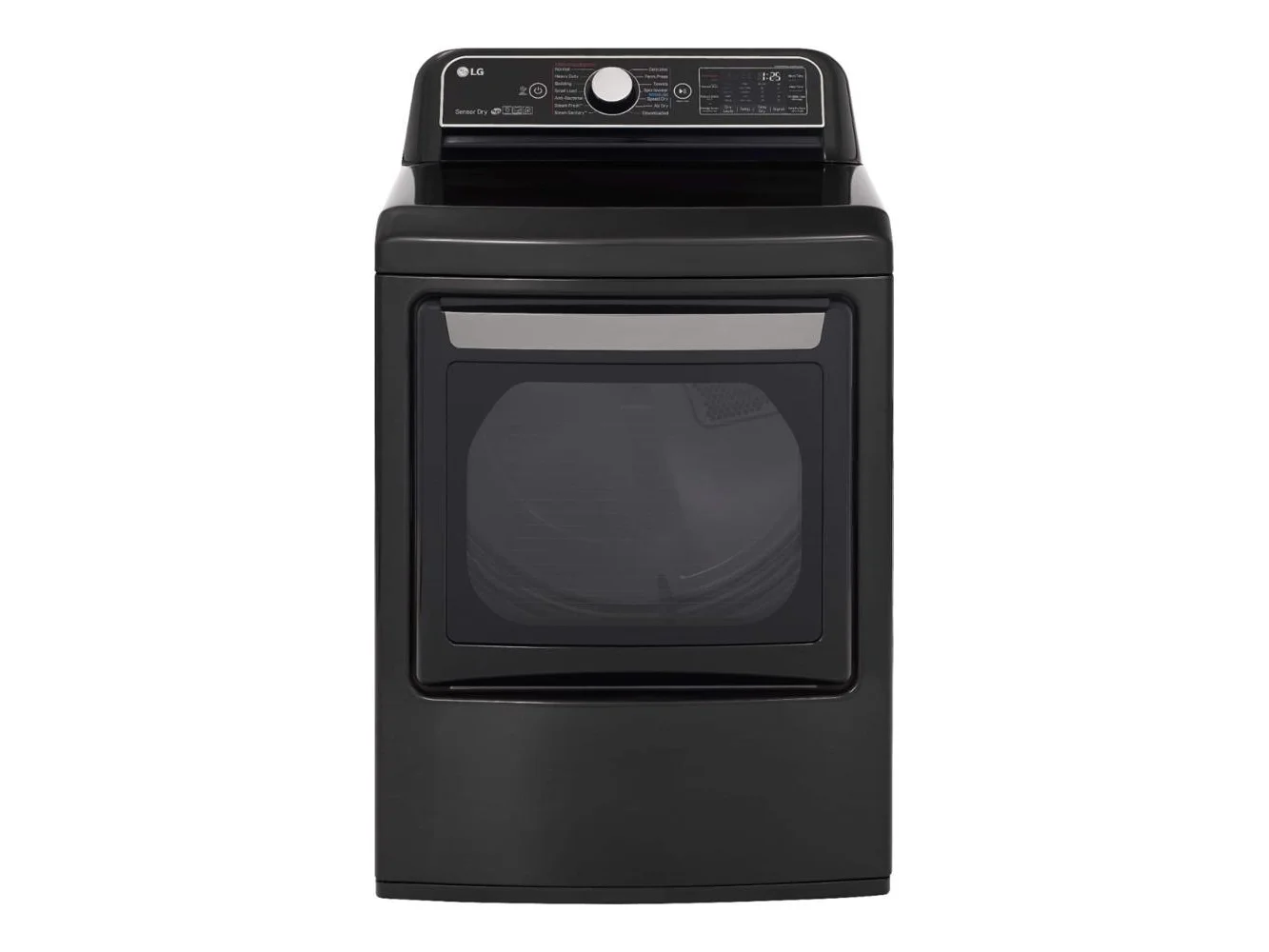 **LG - 7.3 Cu. Ft. Smart Electric Dryer with Steam and Sensor Dry - Black Steel**