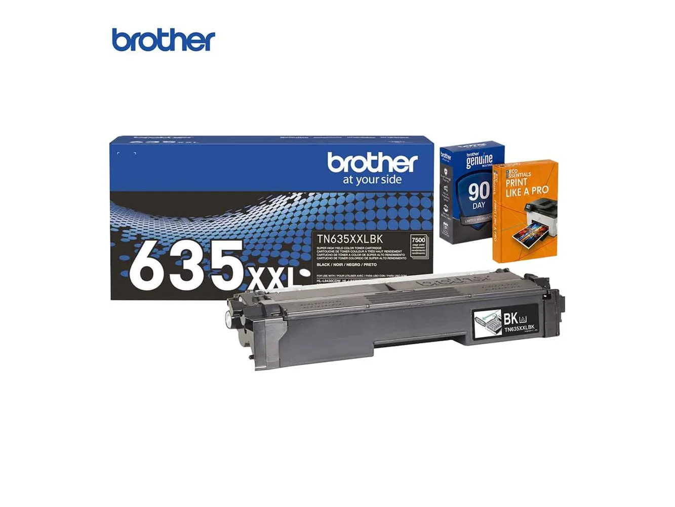 **Brother - TN635XXLBK Genuine Super High Yield Toner Cartridge Black + Deco Essentials Guide**