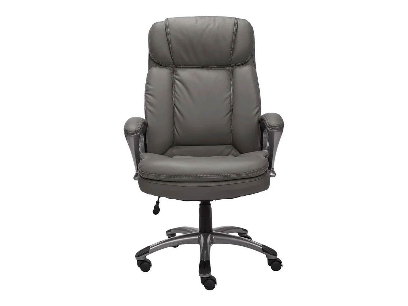 **Serta - Big and Tall Bonded Leather Executive Chair - Gray**