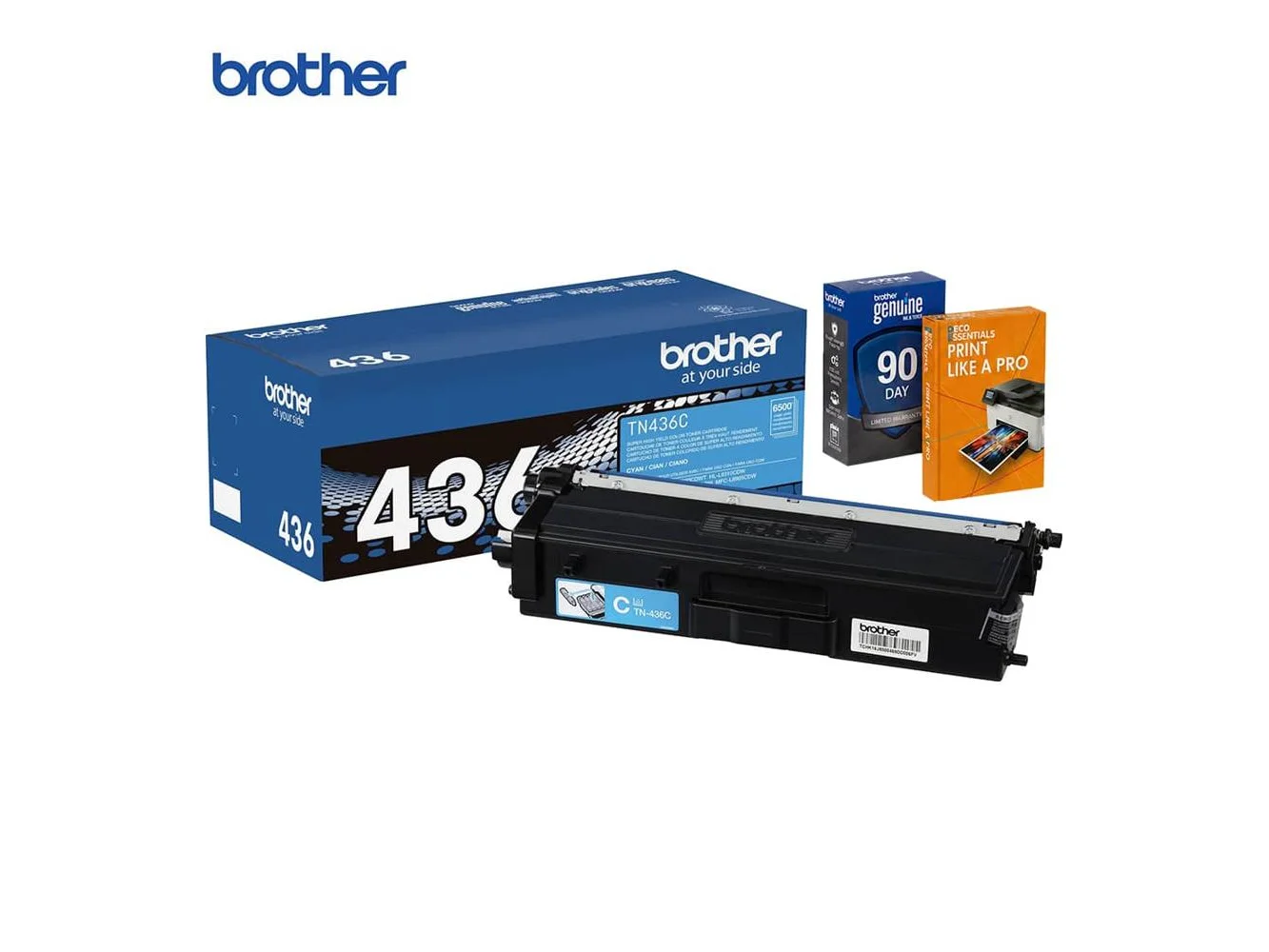 **Brother - TN436C Super High-yield Toner Cartridge Cyan with Deco Essentials Guide**
