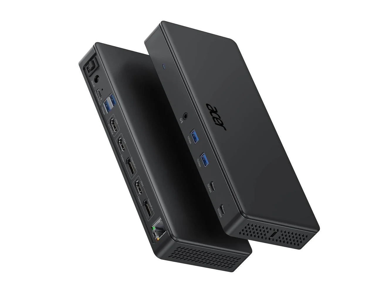 **Acer - 15-in-1 Laptop Docking Station Support DisplayLink Triple Monitors, USB C Docking Station, 130W Power Adapter - Black**