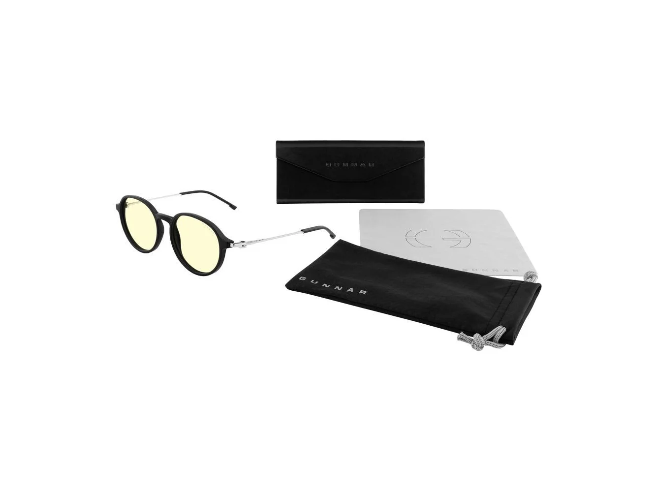 **GUNNAR - Loop Computer Glasses with Blue Light Reduction, Amber Sun-Shift Lenses - Onyx Mercury**