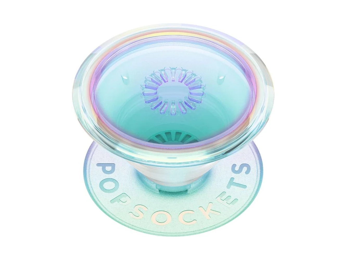 **PopSockets - Adhesive PopGrip Universal Grip & Stand for Cell Phones - Opalescent Clear**