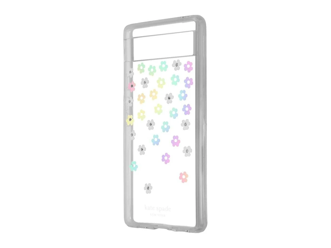 **kate spade new york - Kate Spade Protective Hardshell Case for Pixel 6a - Scattered Flowers/Iridescent - Multicolor**