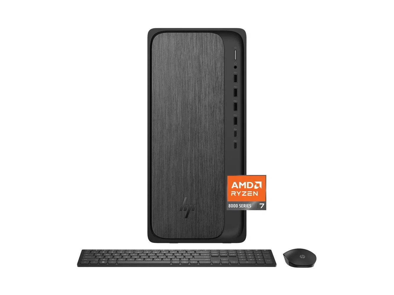 **HP - OmniDesk Desktop - AMD Ryzen 7 8700G 2024 - 16GB DDR5 Memory - 1TB SSD - Gray Wood**