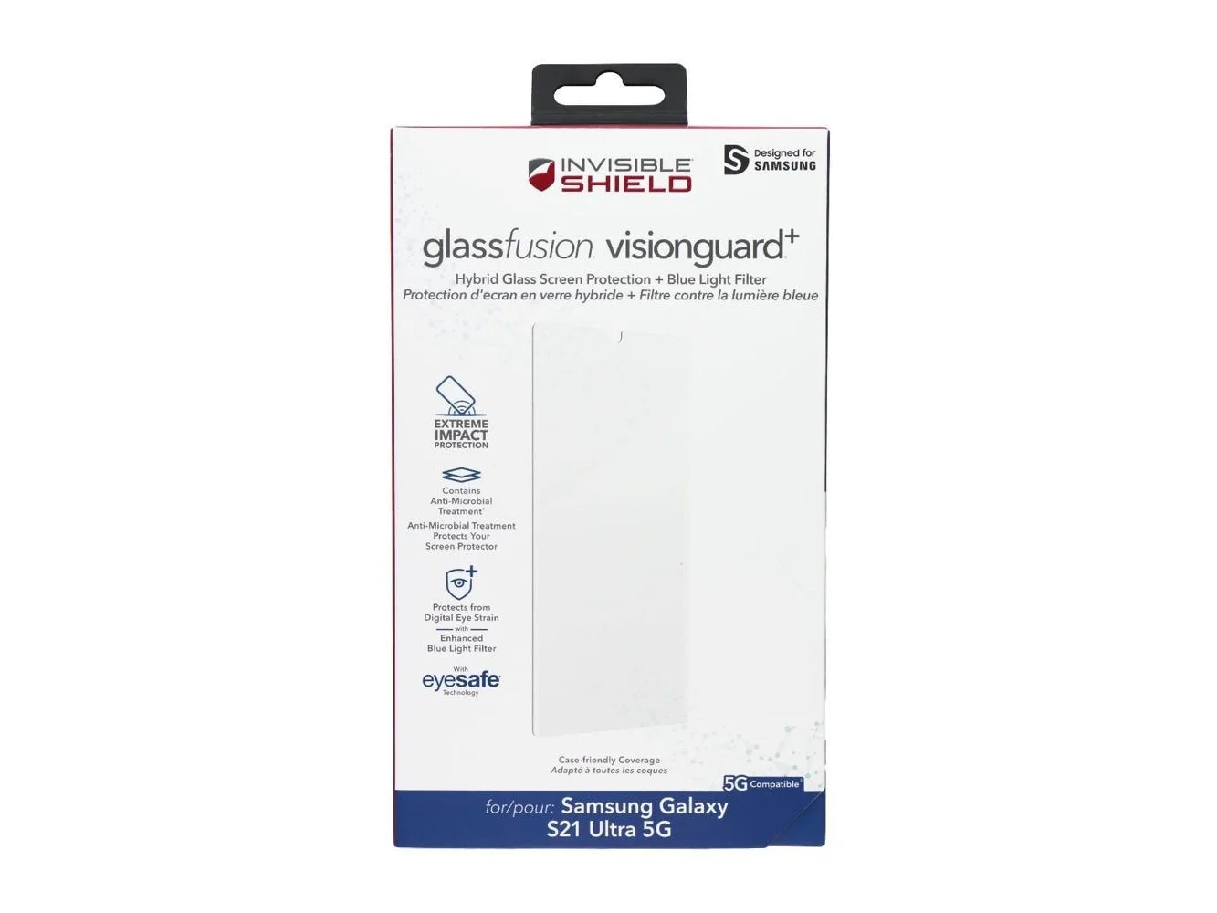**ZAGG - Invisible Shield GlassFusion VisionGuard+ Glass for Galaxy S21 Ultra 5G - Clear**