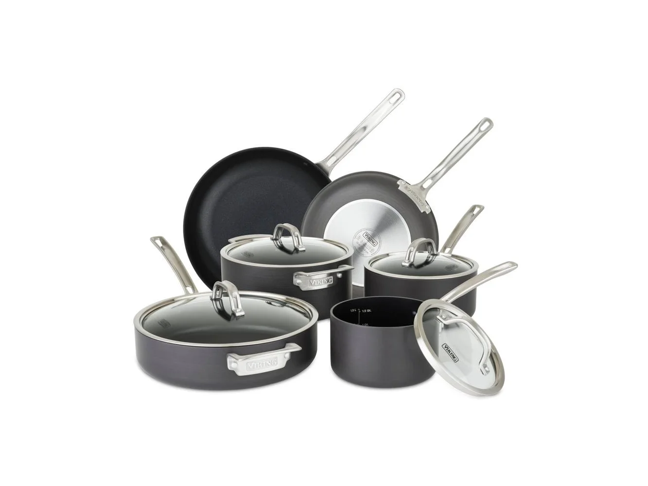 **Viking - Hard Anodized Nonstick, 10 Piece Cookware Set - Black**