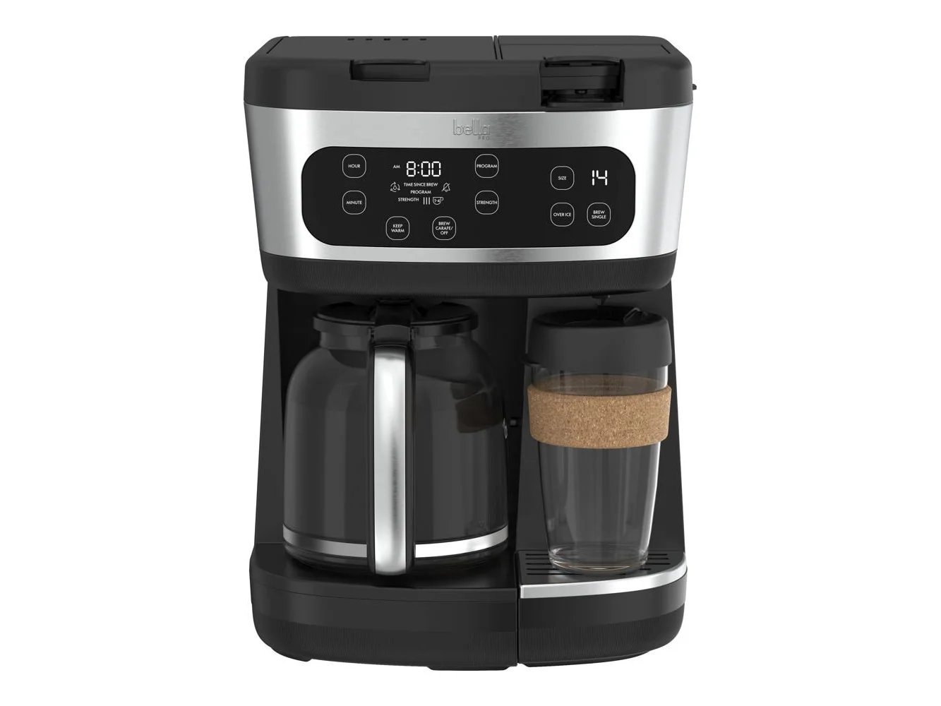 **bella PRO - MultiBrew 12-Cup Drip & Single-Serve Coffee Maker - Stainless Steel**