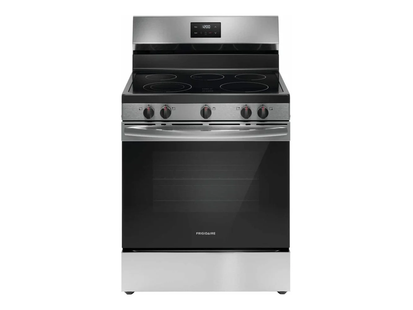 **Frigidaire - 30 in. Wide 5 elements 5.3 Cu ft. Freestanding Electric Range with Quick Boil Element - Stainless Steel**