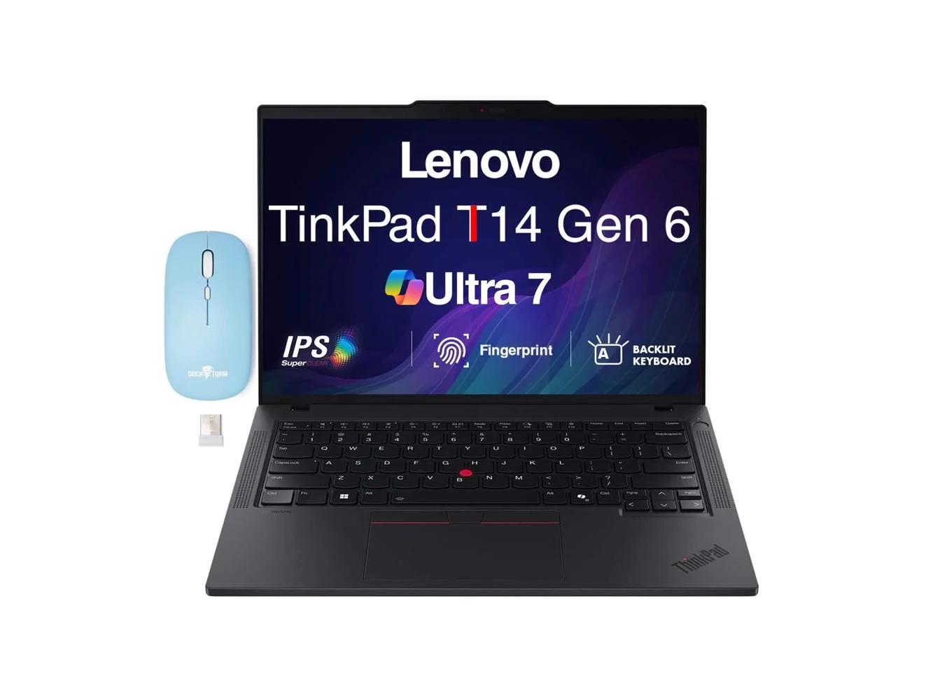 **Lenovo - Upgraded - ThinkPad T14 Laptop 14.0 WUXGA Display (Ultra 7-255U, 32GB, 2TB SSD, Win 11 Pro) w/Dockztorm Wireless Mouse - Black**