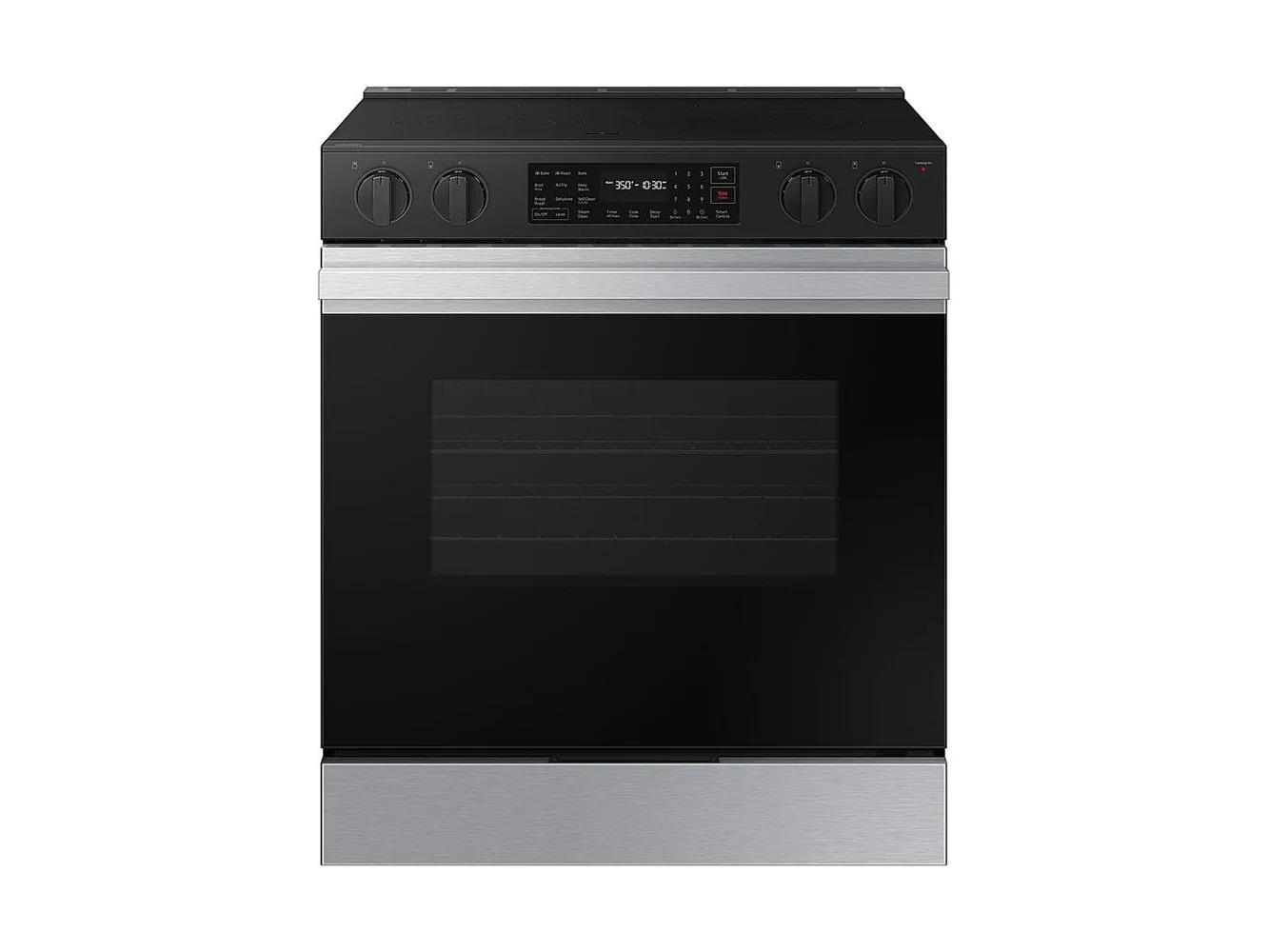 **Samsung - 30 in. Wide 5 Elements Bespoke 6.3 Cu. Ft. Slide-In Electric Range with Air Fry - Stainless Steel**