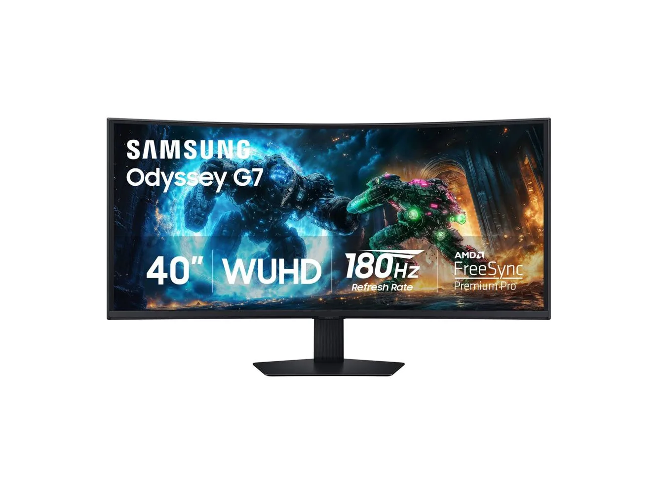 **Samsung - 40" Odyssey G75F WUHD 180Hz 1ms AMD FreeSync Prem Pro Curved Gaming Monitor with HDR 600 (DisplayPort, HDMI) - Black**