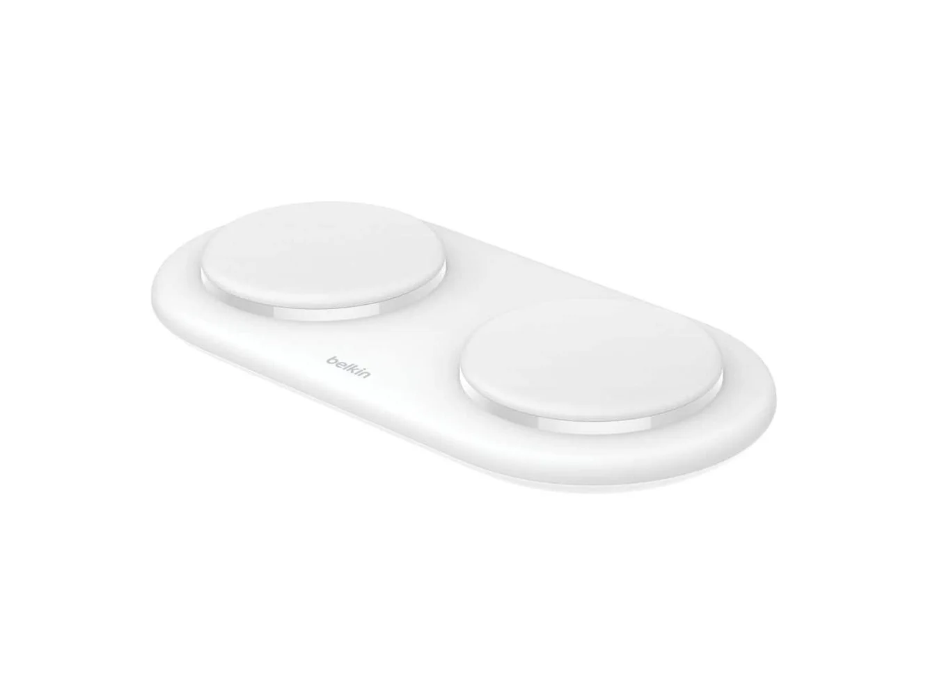 **Belkin - 15W Dual Qi2 Wireless Magnetic Charging Pad, MagSafe Compatible for iPhone & AirPods - White**