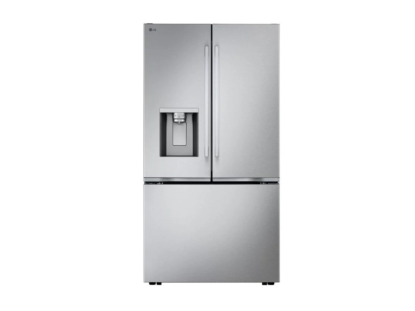 **LG - 36-in Wide 23.7 Cu. Ft. French Door Counter-Depth MAX Smart Refrigerator with Zero Clearance Hinge System and Thin Door - Stainless Steel**