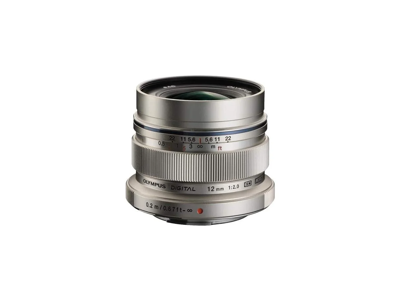 **Olympus - M.Zuiko Digital ED 12mm f/2.0 Wide-Angle Lens for Most Micro Four Thirds Cameras - Silver**