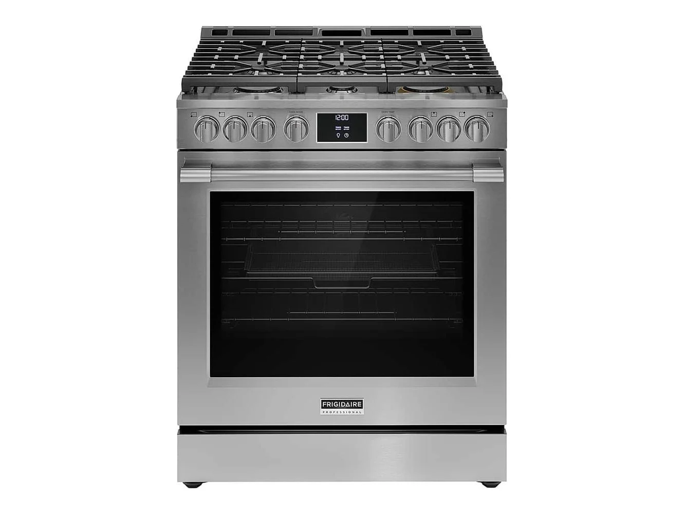 **Frigidaire - Professional 30 in Wide 6 burners 6.0 Cu. Ft. Slide-In Total Convection Range with Air Fry - Stainless Steel**