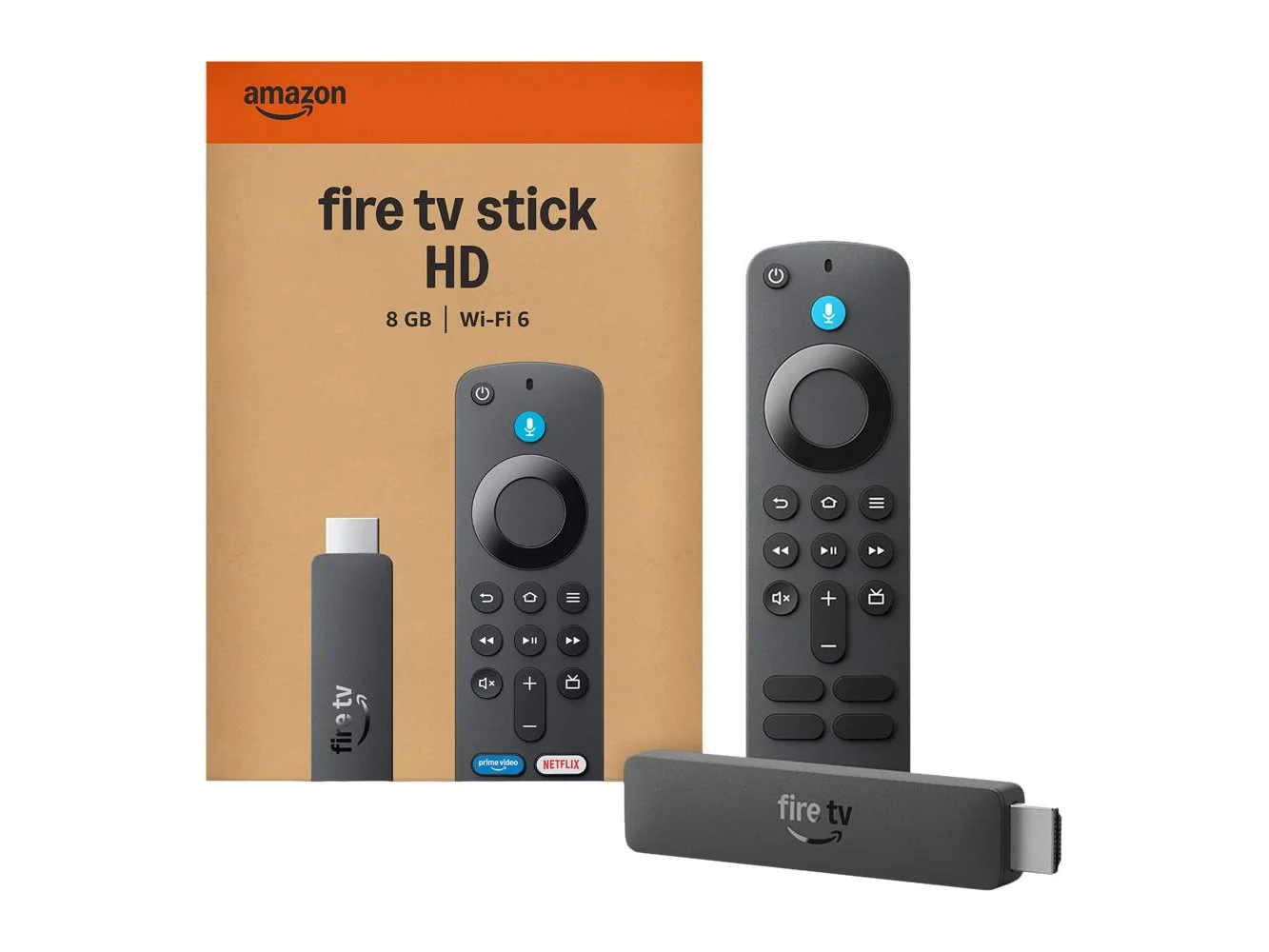 **Amazon - Fire TV Stick 2nd Gen HD, free & live TV, Alexa Voice Remote, powered by the TV, effortless setup, 8 GB (2026) - Black**