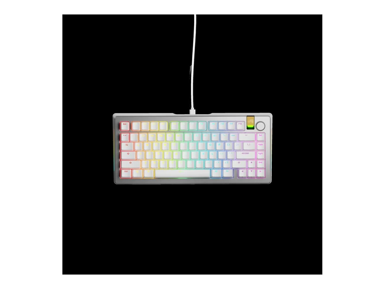 **Glorious - GMMK 3 PRO HE 75% Wired Hall-Effect Linear Switch Gaming Keyboard with Rapid Trigger and Adjustable Actuation - Silver**