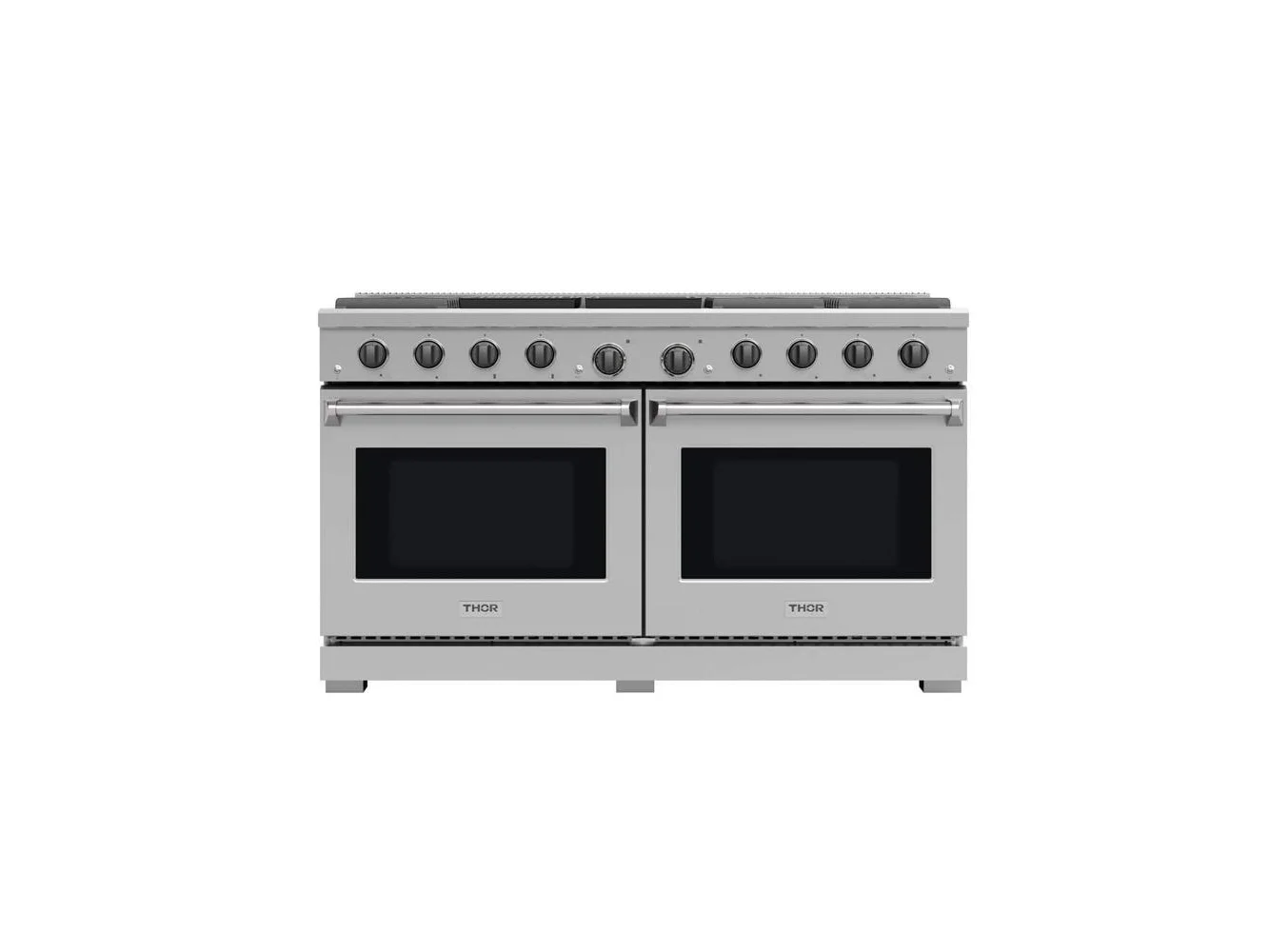 **Thor Kitchen - 60 in. Wide 8 Burner 9.6 Cu Ft. Freestanding Double Oven Convection Gas Range - Stainless Steel**