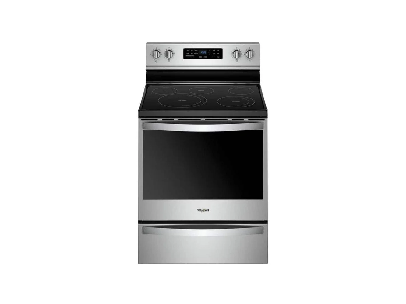 **Whirlpool - 30 in. Wide 4 element 6.4 cu. ft. Self-Cleaning Freestanding Electric Convection Range - Stainless Steel**