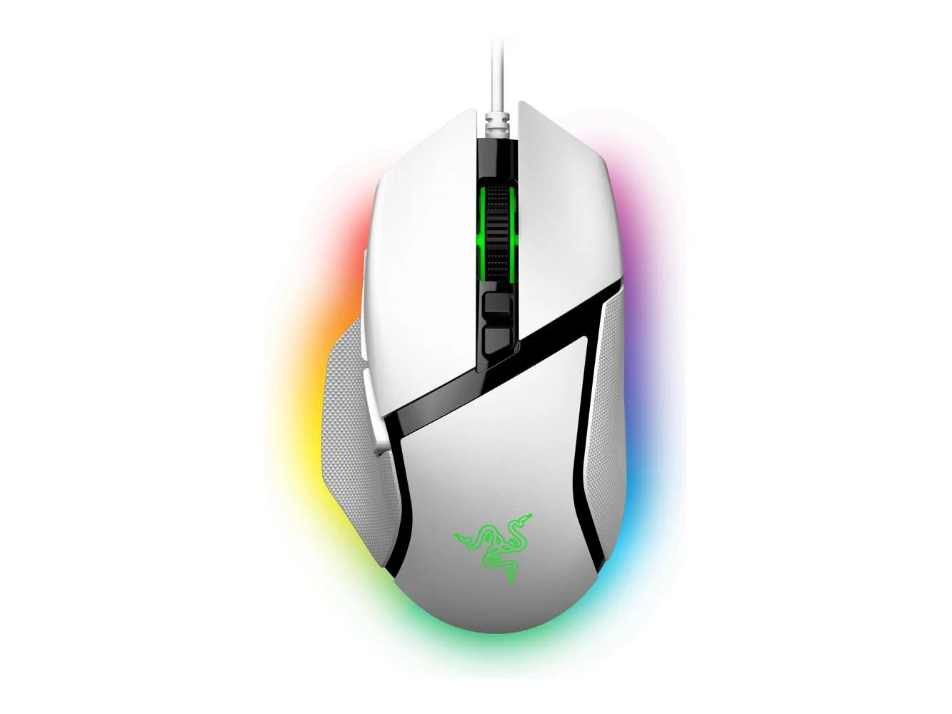**Razer - Basilisk V3 Optical Gaming Mouse with Chroma RBG Lighting - Wired - White**