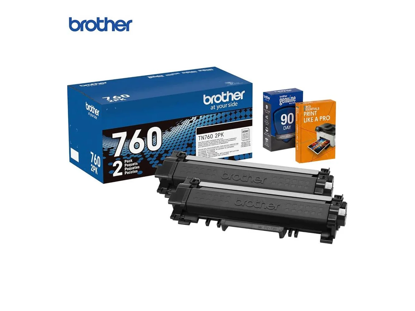 **Brother - TN7602PK High-Yield Toner Black Twin Pack with Deco Essentials Guide**