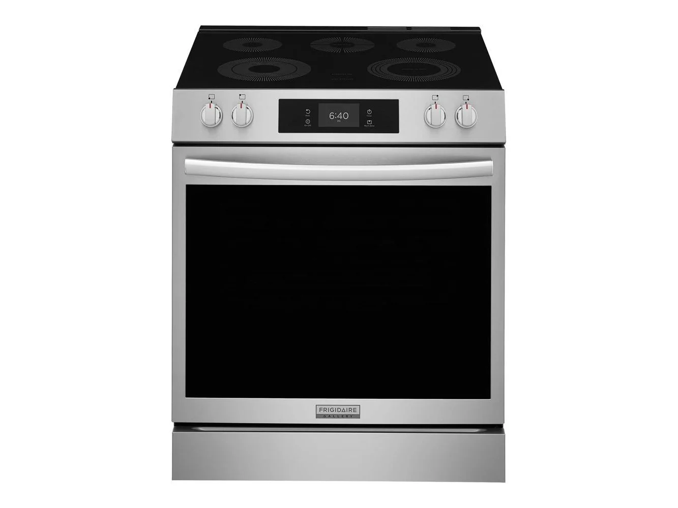 **Frigidaire - Gallery 30 in. Wide 5 elements 6.2 Cu. Ft. Slide-In Electric Range with Stone-Baked Pizza and 15+ Ways to Cook - Stainless Steel**