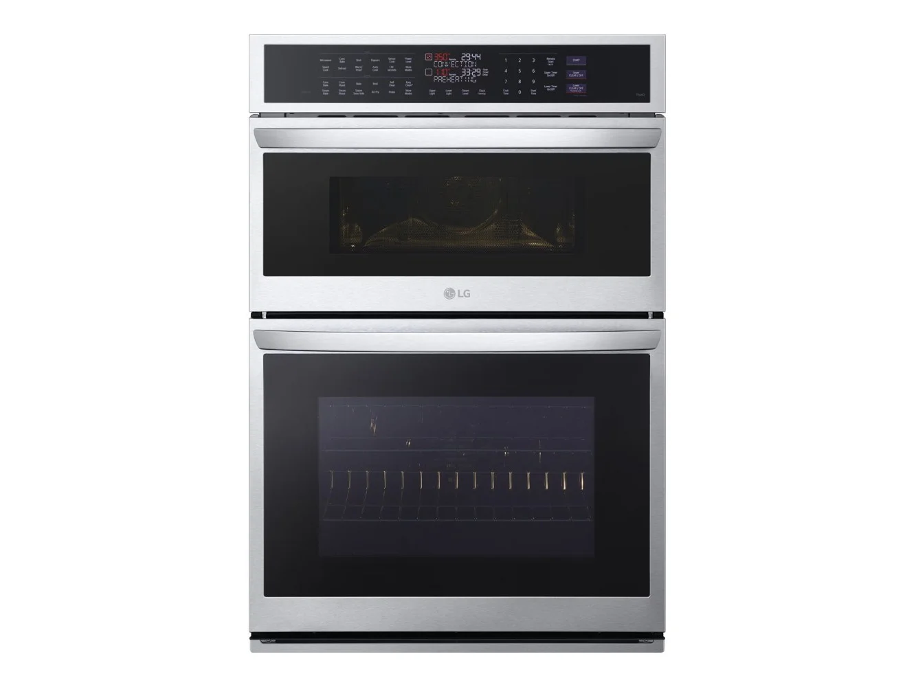 **LG - 30-in Wide Smart Built-In Electric Convection Combination Wall Oven with Microwave and Steam Sous Vide - Stainless Steel**