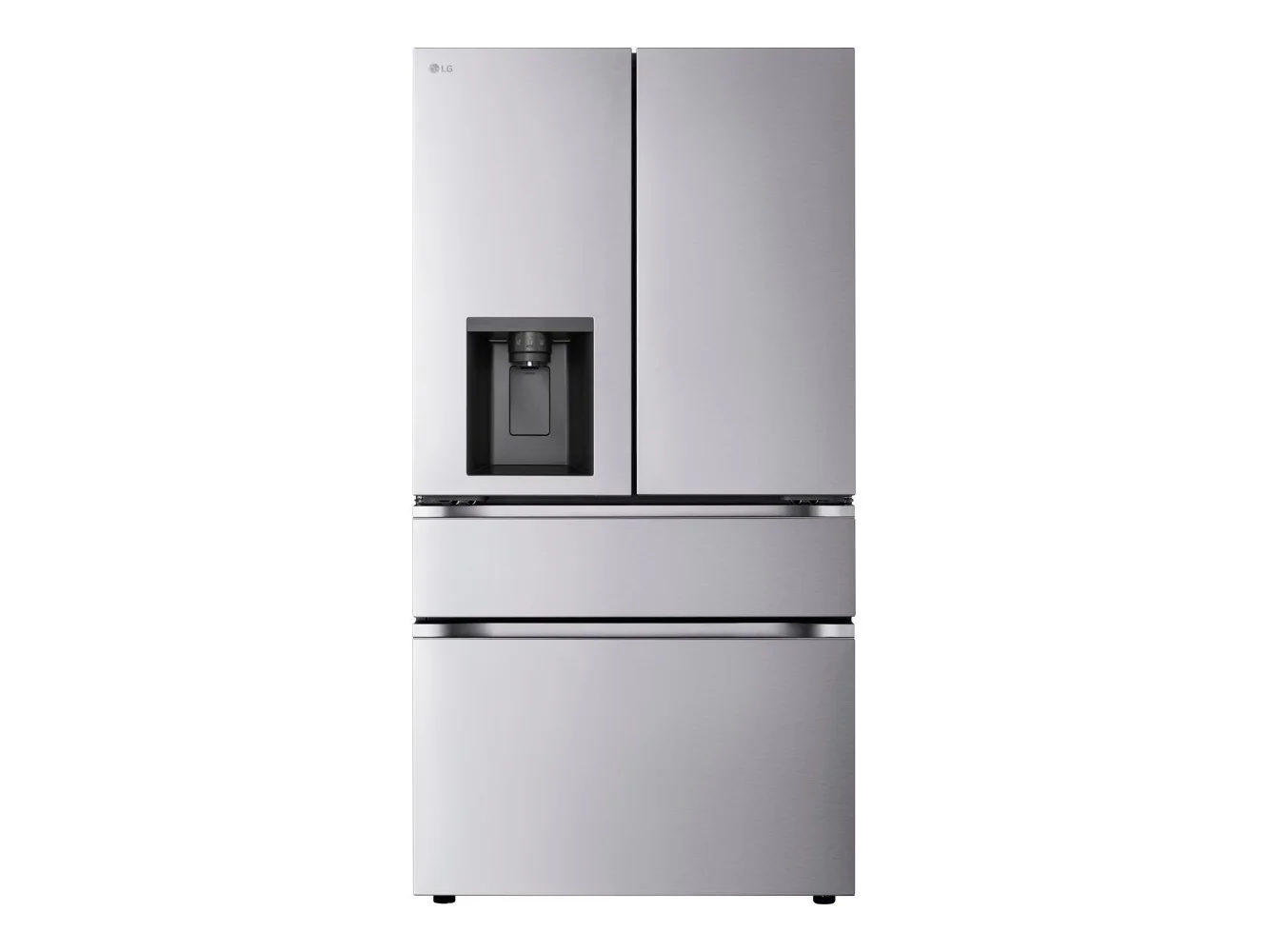 **LG - 36-in Wide Standard-Depth MAX 28.6 Cu. Ft. 4-Door French Door Smart Refrigerator with Full Convert Drawer - PrintProof Stainless Steel Look**