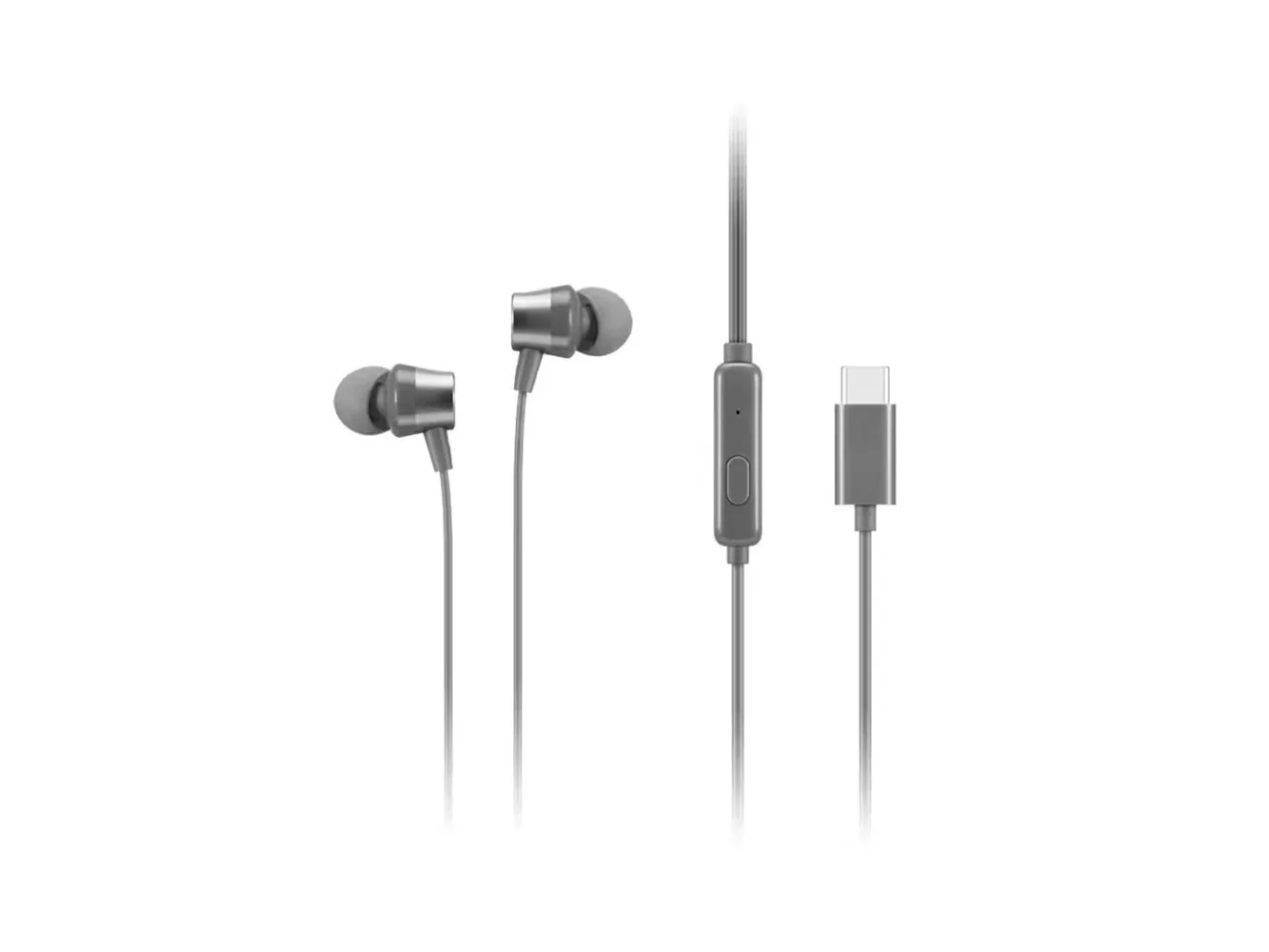 **Lenovo - 300 USB-C Wired In-Ear Headphones - Red**