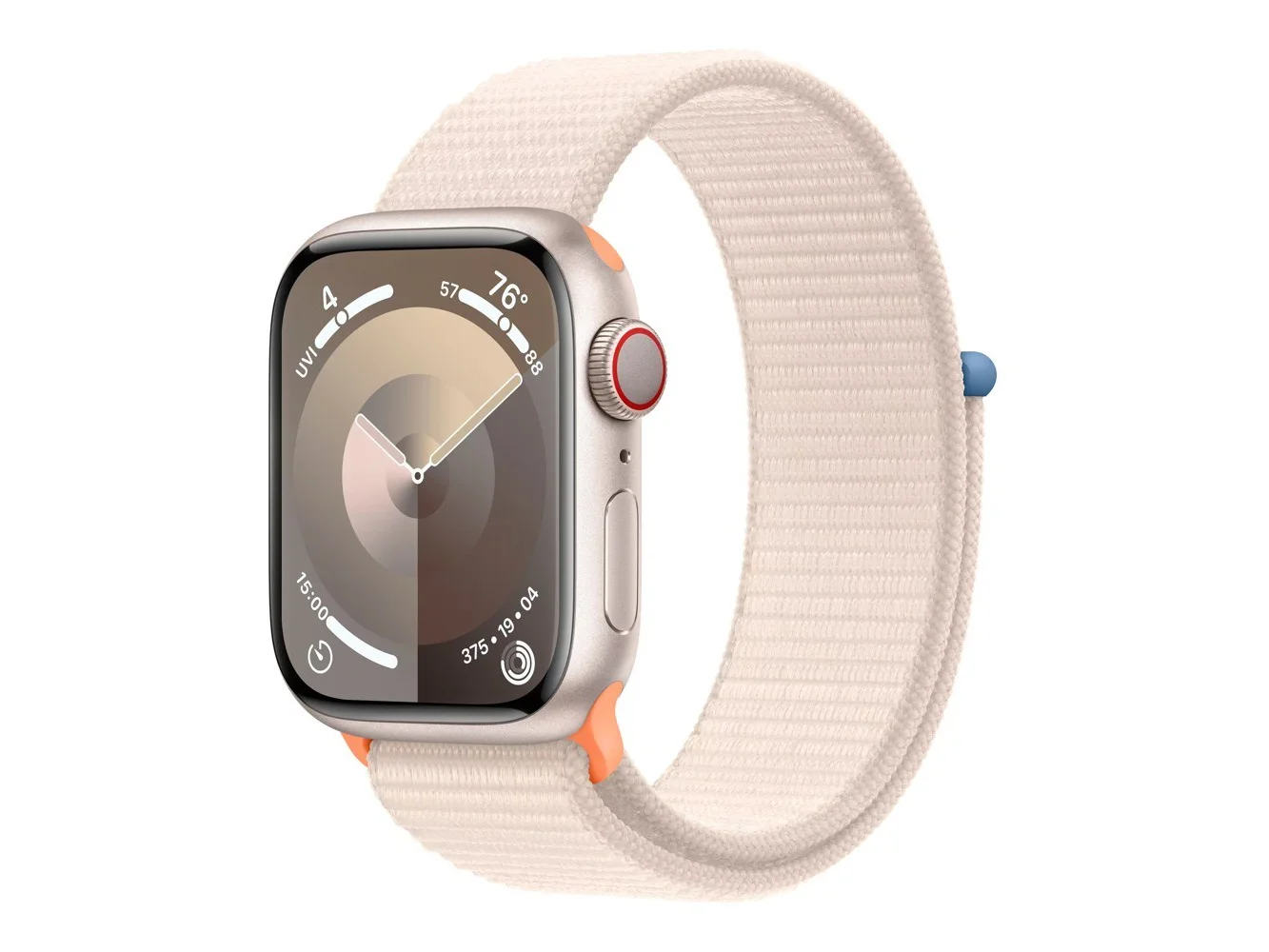 **Apple Watch Series 9 (GPS + Cellular) 41mm Starlight Aluminum Case with Starlight Sport Loop with Blood Oxygen - Starlight - (2023)**