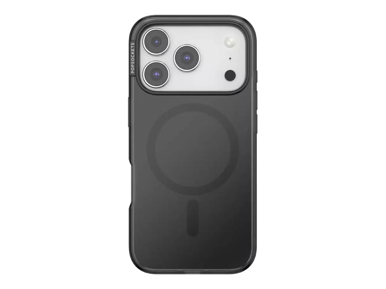 **PopSockets - MagSafe PopCase for Apple iPhone 17 Pro Case - Black Translucent**