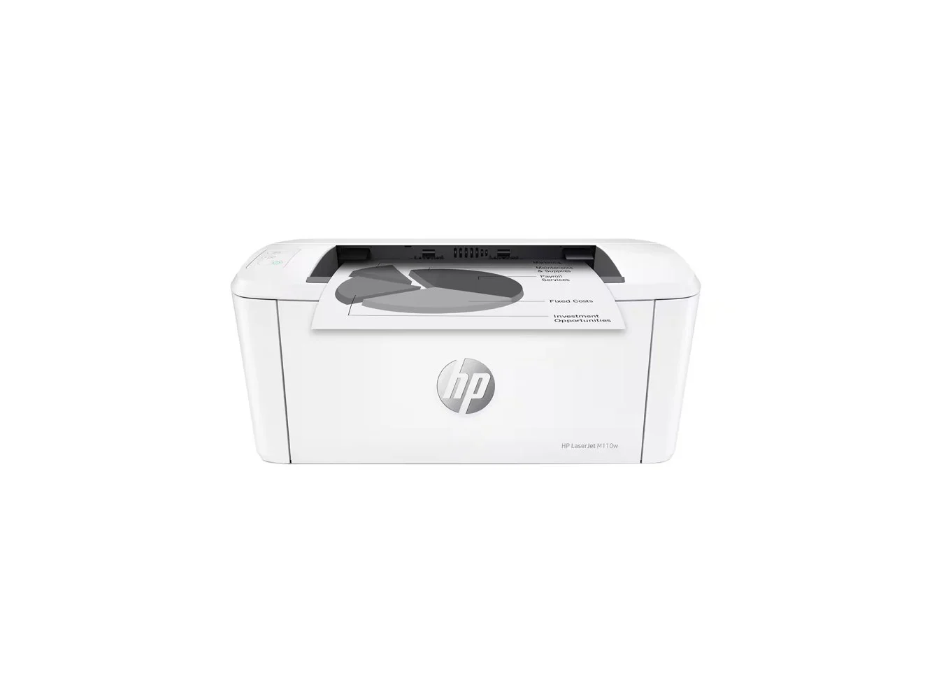 **HP - LaserJet M110w Wireless AI-Enabled Black and White Laser Printer - White**