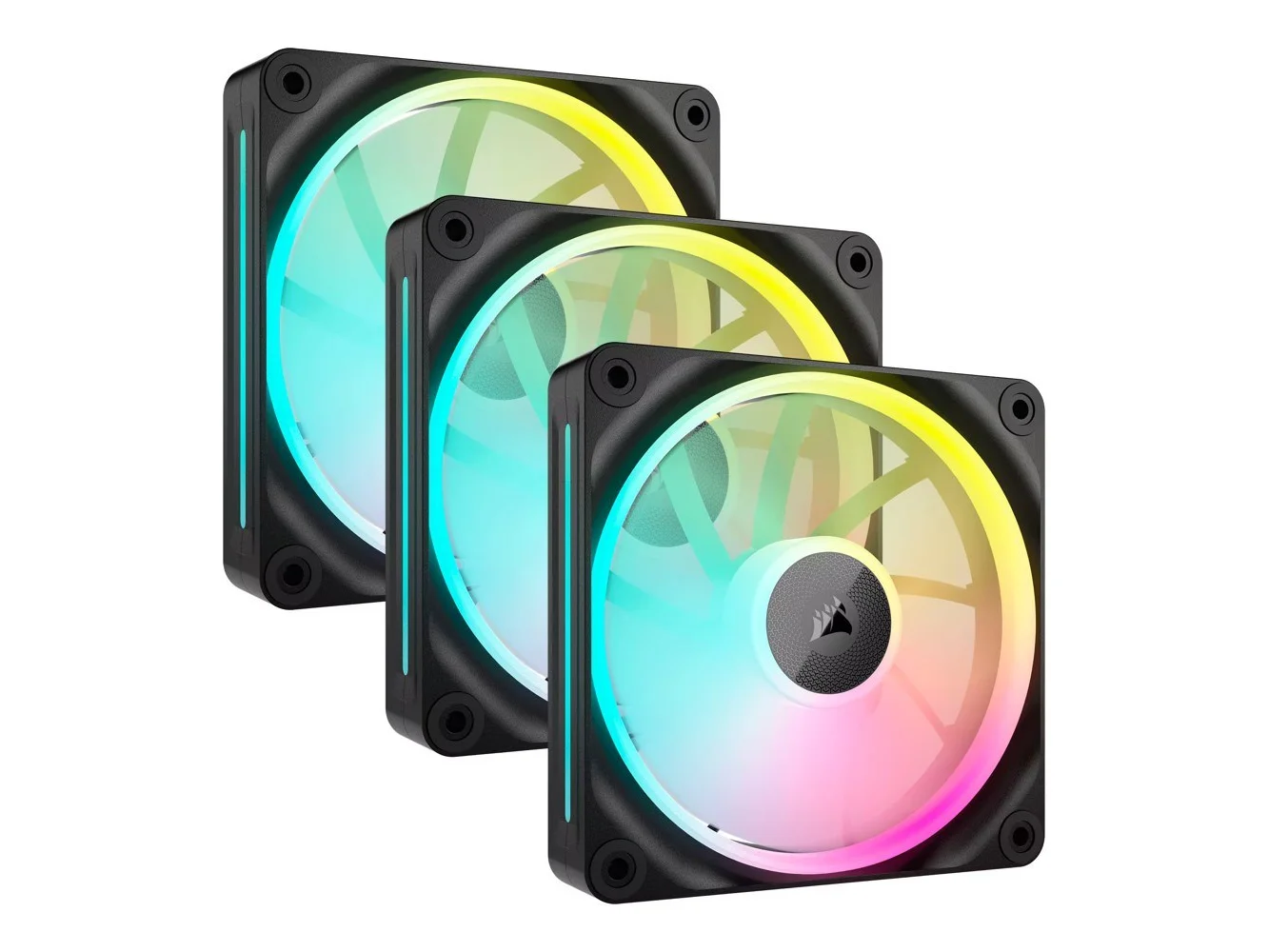 **CORSAIR - iCUE LINK LX120 RGB 120mm PWM Case Fans Starter Kit (3-pack) - Black**