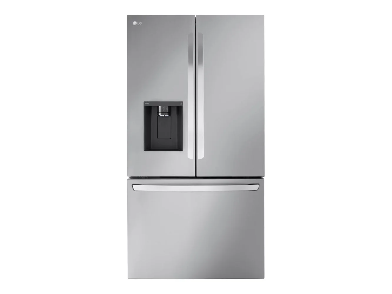 **LG - 36-in Wide Standard-Depth MAX 30.7 Cu. Ft. French Door Smart Refrigerator with Dual Ice Maker - Stainless Steel**