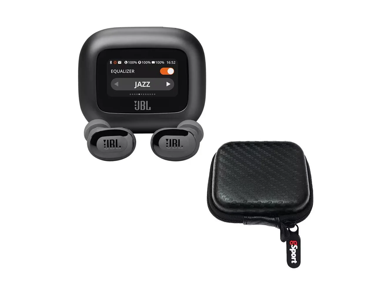 **JBL - Live Buds 3 True Wireless Noise Cancelling Earbud Bundle with gSport Case - Black**