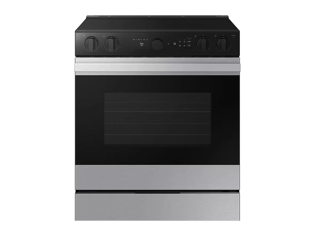 **Samsung - 30 in. Wide 5 Elements Bespoke Smart Slide-In Electric Range 6.3 cu. ft. with Air Sous Vide & Air Fry - Stainless Steel**