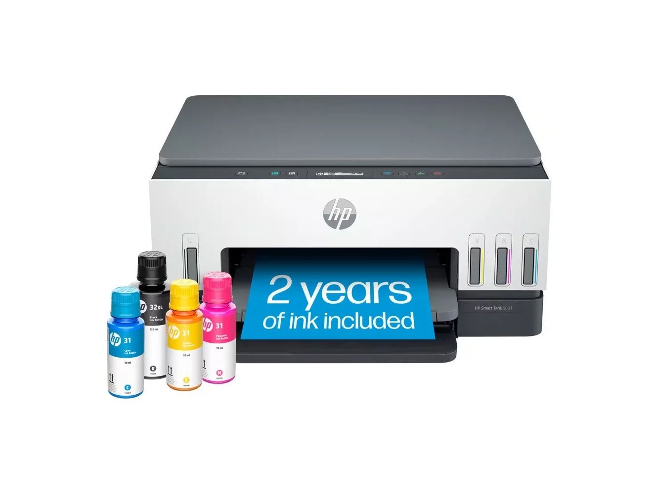 **HP - Smart Tank 6001 Wireless AI-Enabled All-in-One Cartridge-Free Supertank Inkjet Printer with 3 Years of Ink Included¹ - Basalt**