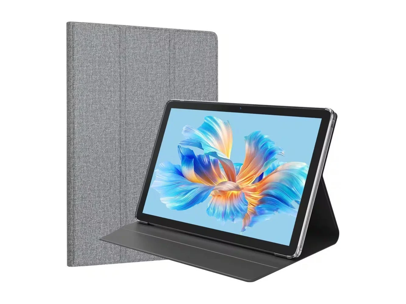 **FEONAL - 10.1 Inch Android Tablet, 2025 Newest Android 14 Tablet 128GB ROM+16GB RAM +1TB TF Expand, Octa-Core with Leather Case - Silver**