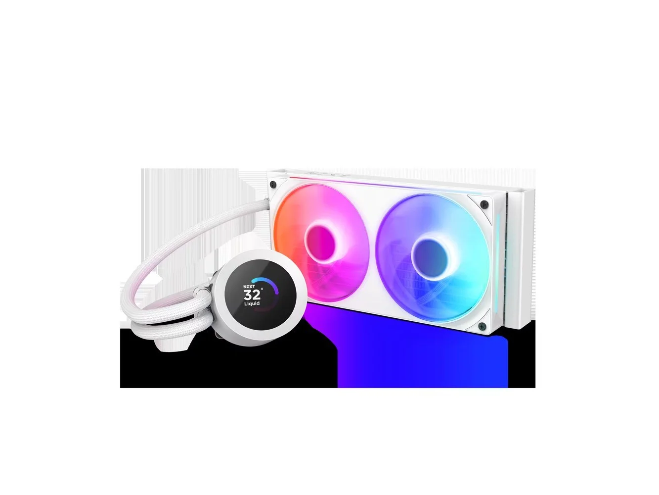 **NZXT - Kraken Plus RGB 240mm Radiator CPU Liquid Cooler (1 x F240 RGB Core single-frame fan) with 1.54" Square LCD - White**